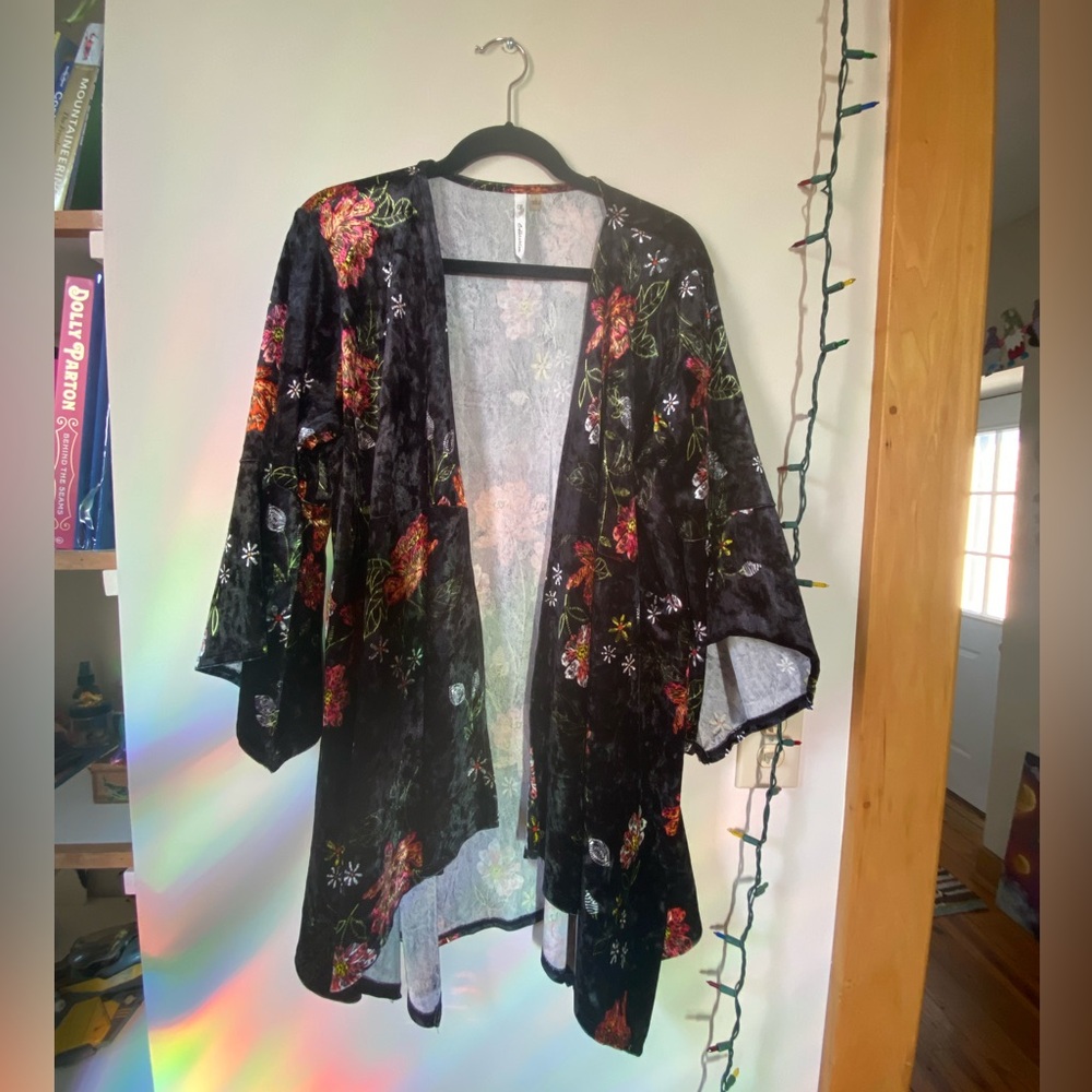 Whimsigoth crushed velvet kimono